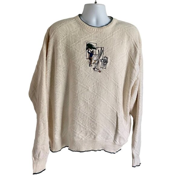 Carmel Mens Cotton Embroidered Golf Sweater XXL - Picture 1 of 12